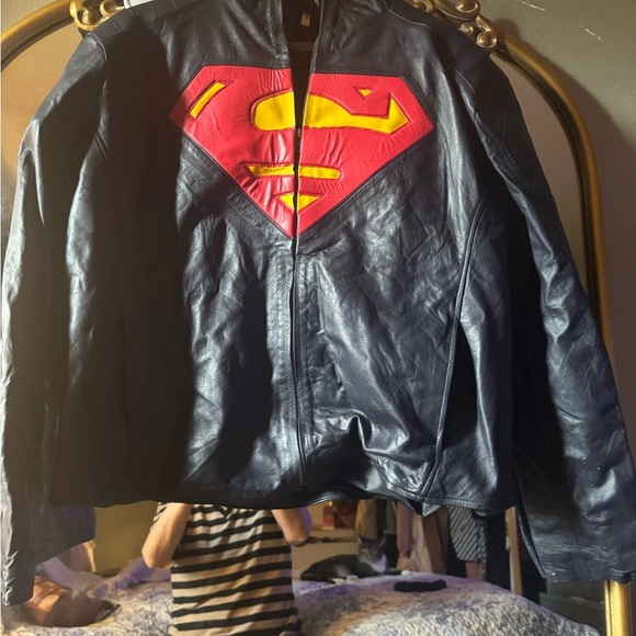 Superman Black and Red  synthetic Leather Jacket - Picture 7 of 7